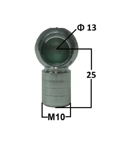 Kuličkový čep Fi 13mm M10 25mm